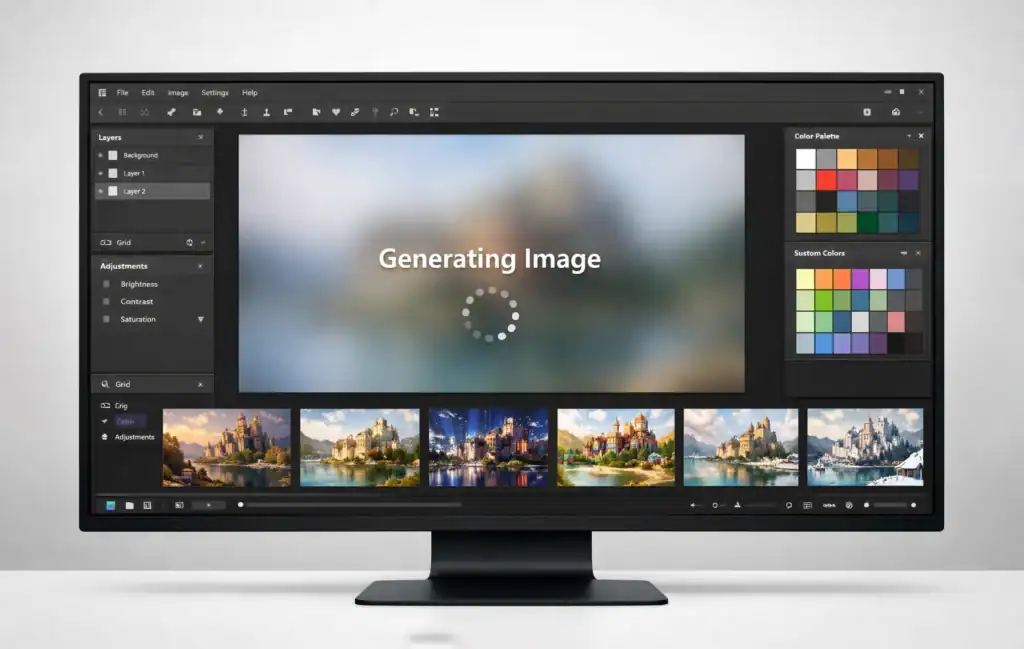 creating color palettes and imagery for AI-generated web design