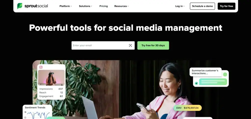 sprout social online reputation management tools