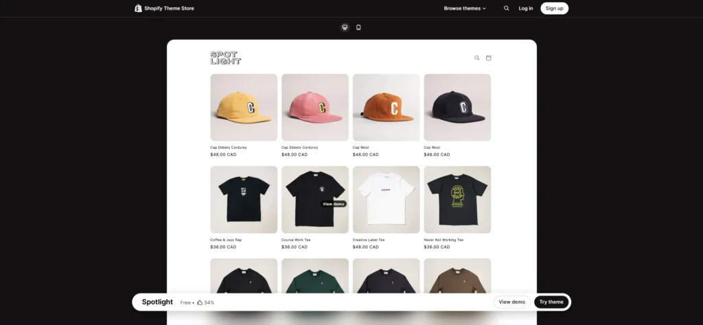 spotlight free shopify themes